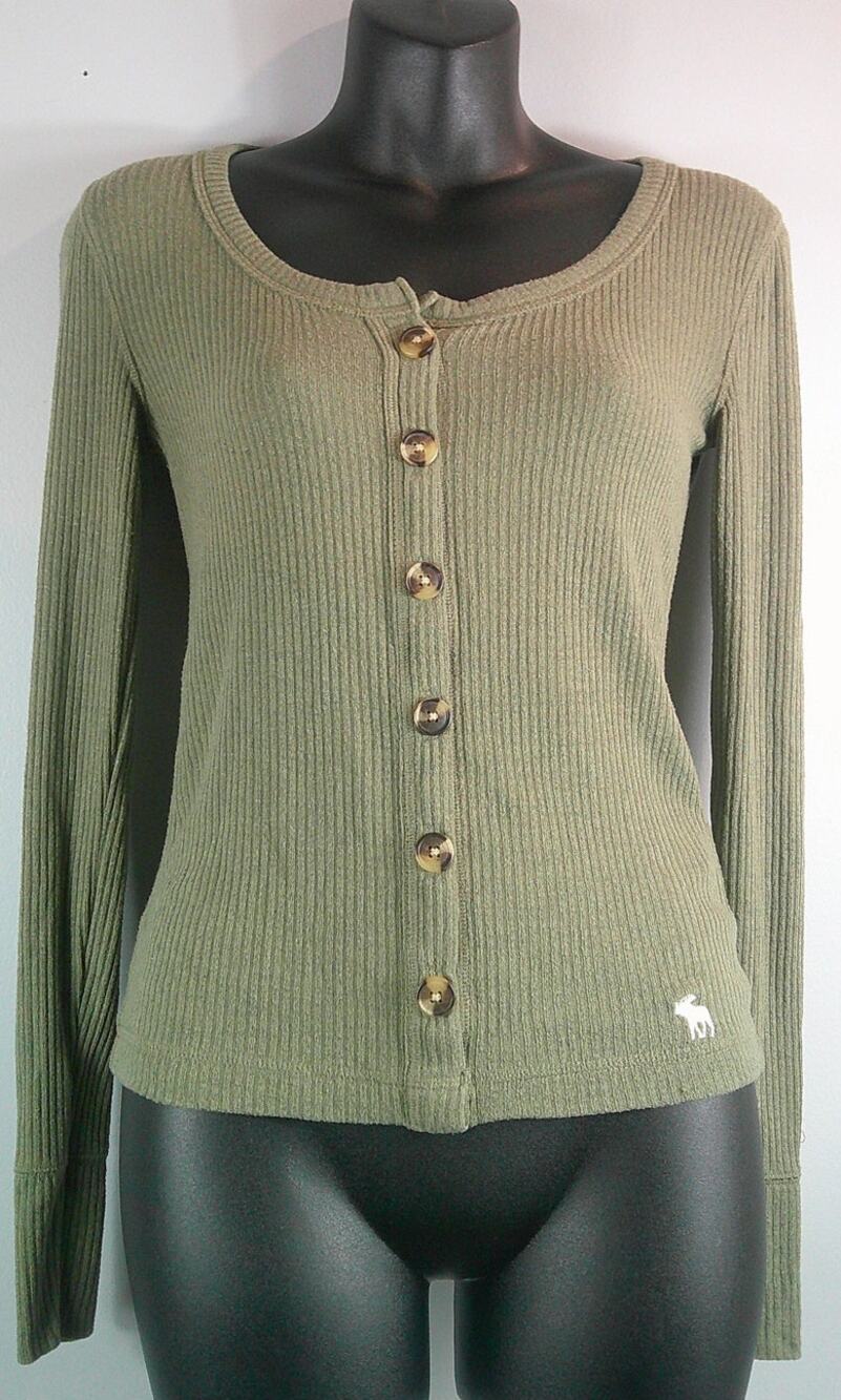 Abercrombie & Fitch Scoop Neck Button-down Long Sleeve Shirt Women's Small